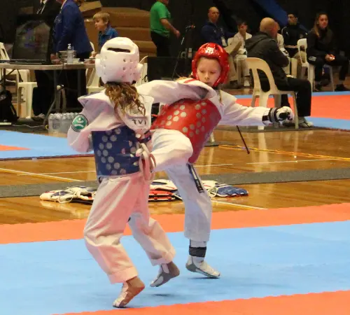 Taekwondo fighting is available for boys and girls, large or small