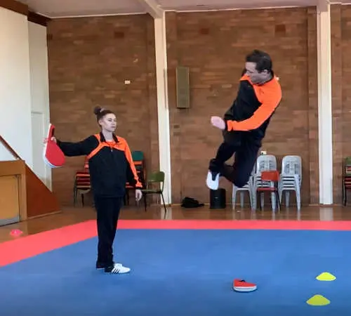 Matt showing jumping techniques in training video
